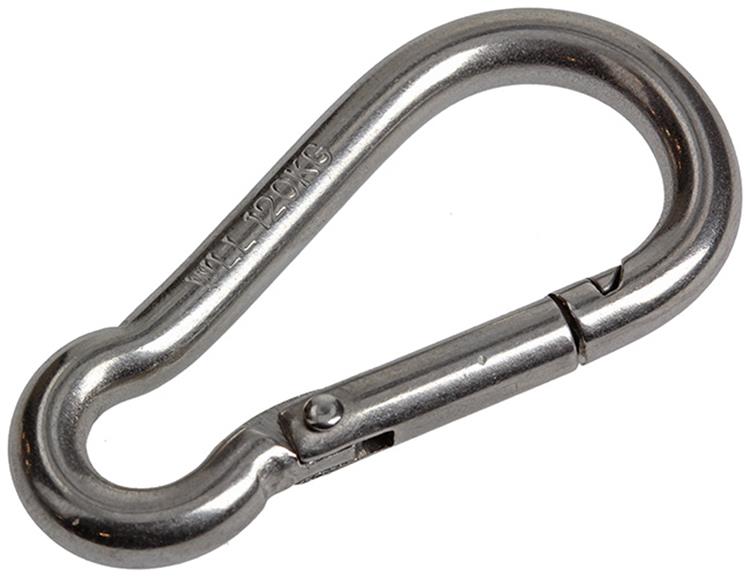 Mack 1008439 - 1 Karabiner + Feder 6 x 60 mm Edelstahl | 10 Stück