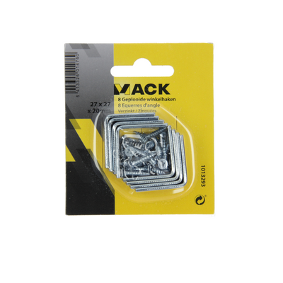 Mack 1013293 - 8 Stuhlhaken verzinkt 27x27x20x2mm | 10 Stück