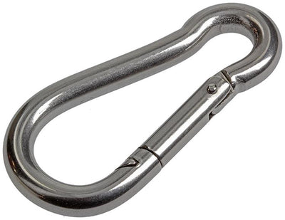 Mack 1008440 - 1 Karabiner + Feder 8 x 80mm Edelstahl | 10 Stück