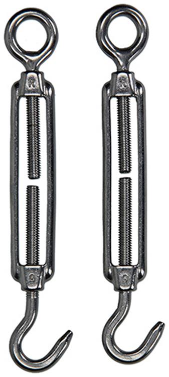 Mack 1008441 – 2 Spannösen + Haken M6 x 60 mm Edelstahl | 10 Stück