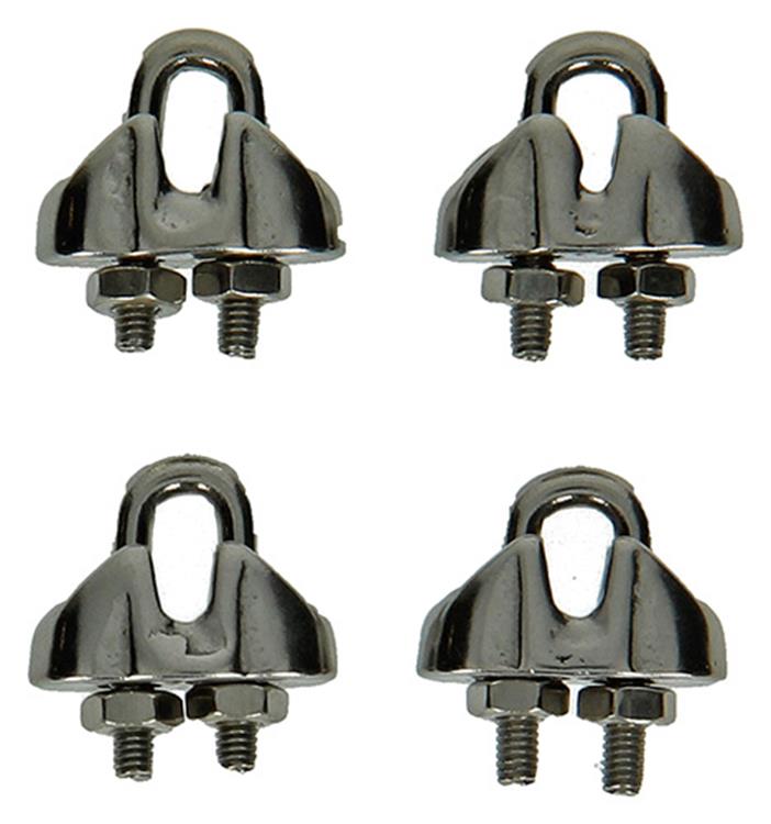 Mack 1008442 - 4 Stahldrahtklemmen 2mm Edelstahl | 10 Stück