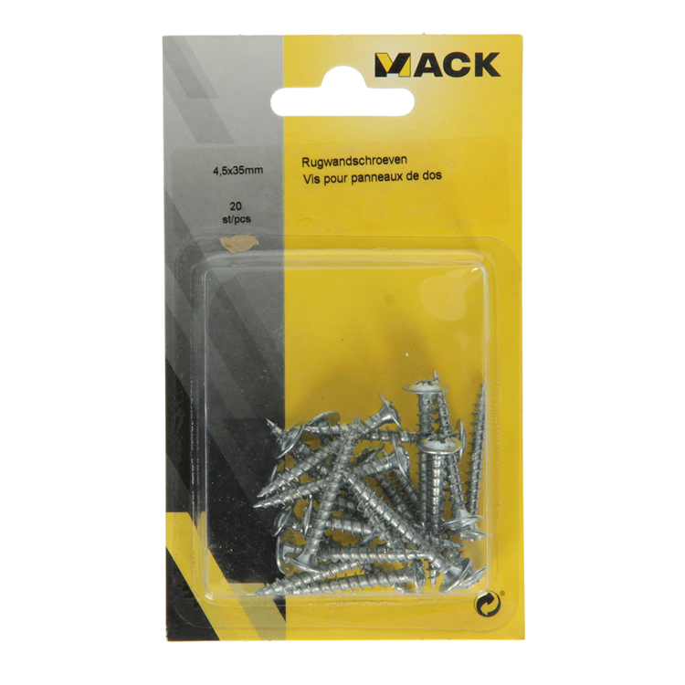 Mack 1013782 - 20 Rückwandschrauben ø 4,5 x 35 mm | 10 Stück