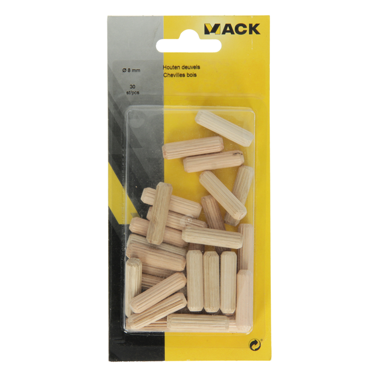 Mack 1013778 - 30 Holzdübel ø 8 mm | 5 Stück