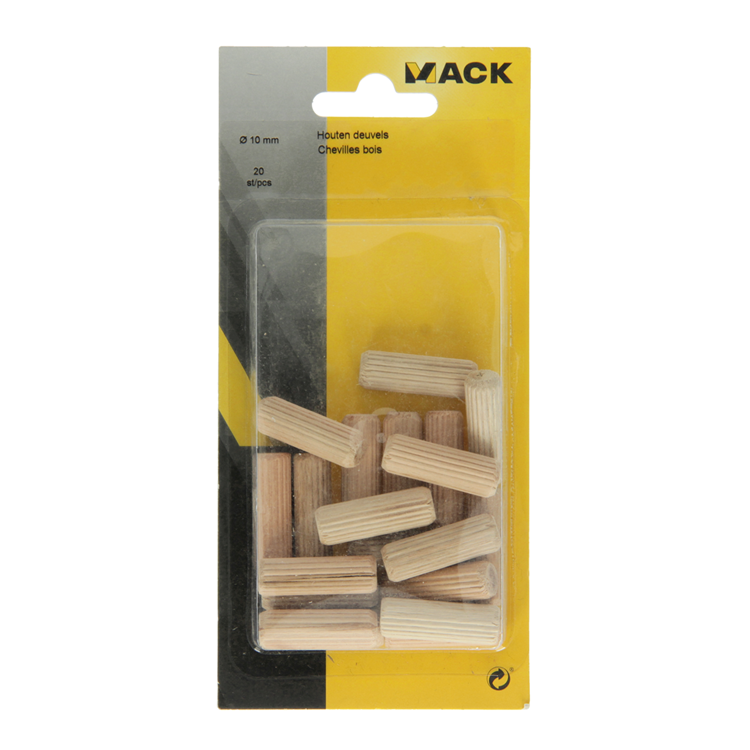 Mack 1013779 - 20 Holzdübel ø 10 mm | 5 Stück