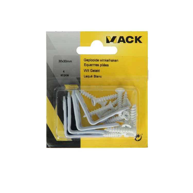 Mack 1013793 - 4 plissierte Quadrate weiß lackiert 30x30mm | 10 Stück