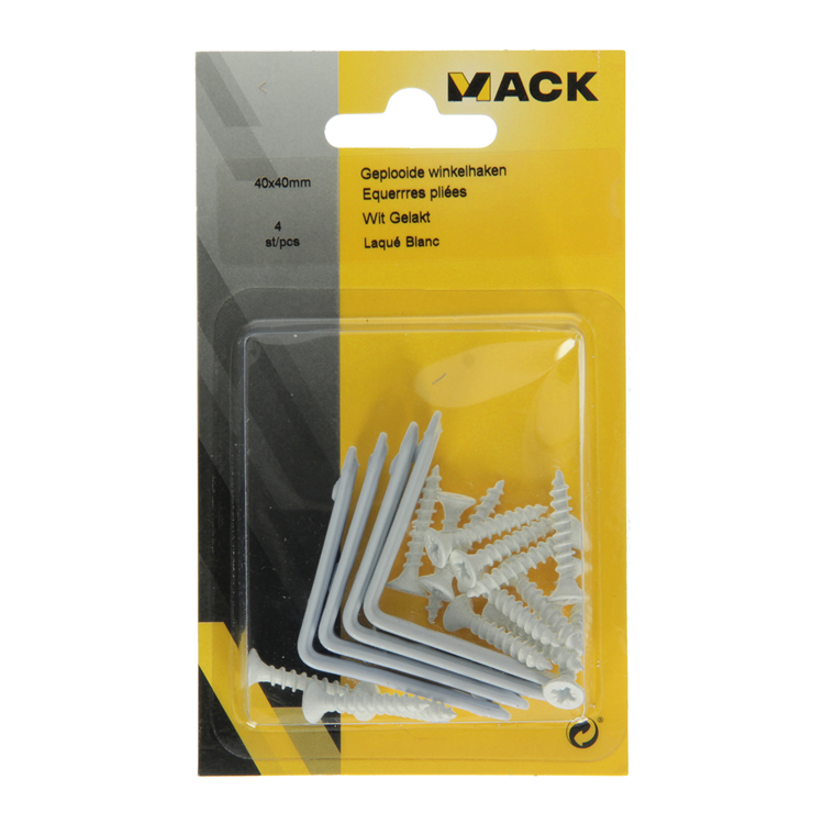 Mack 1013794 - 4 plissierte Quadrate weiß lackiert 40x40mm | 10 Stück