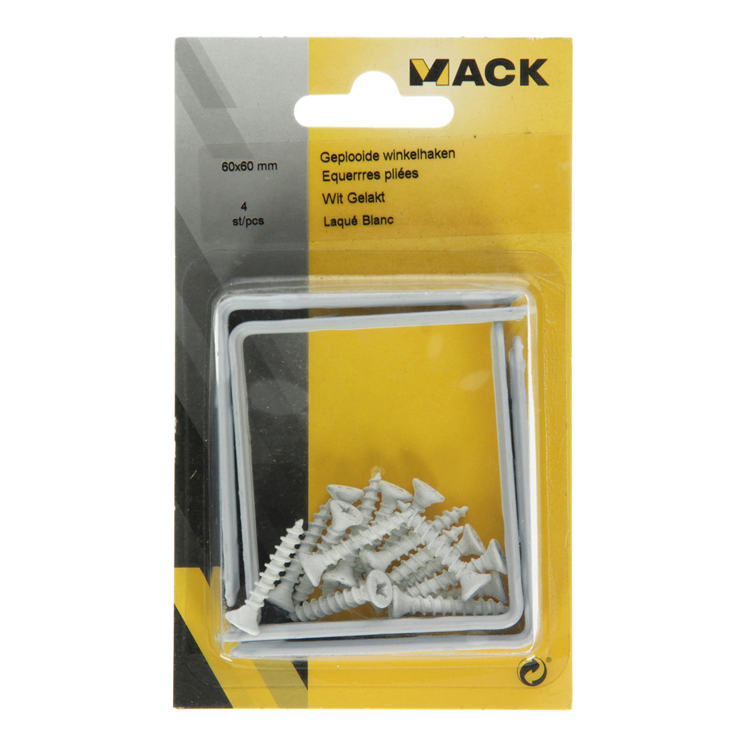 Mack 1013795 - 4 plissierte Quadrate weiß lackiert 60x60mm | 10 Stück