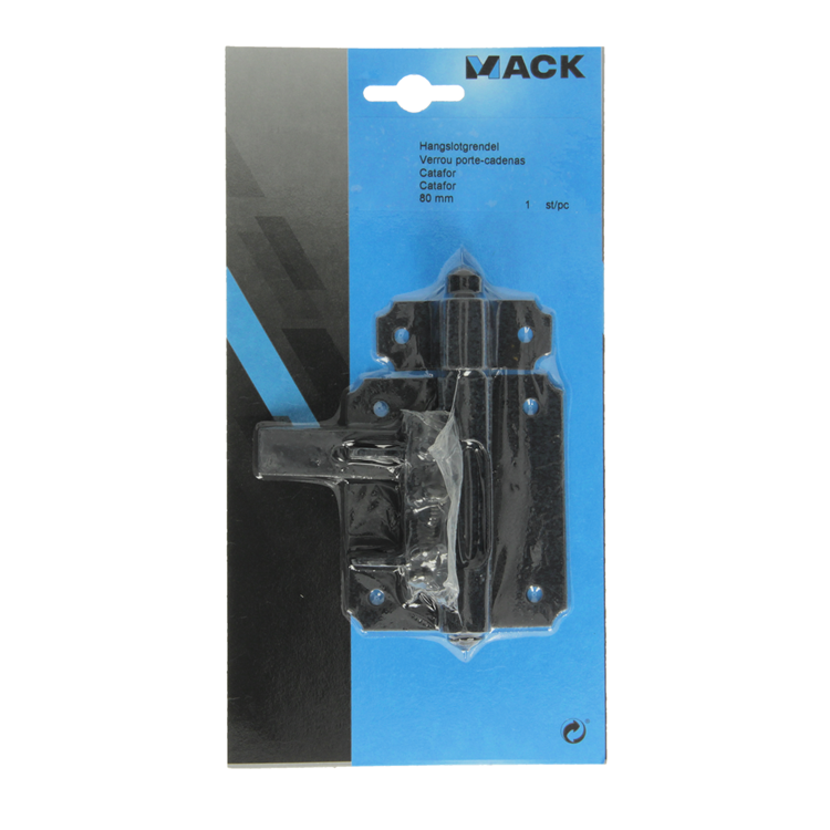 Mack 1013735 - 1 Vorhängeschlossriegel schwarz 80mm | 5 Stück