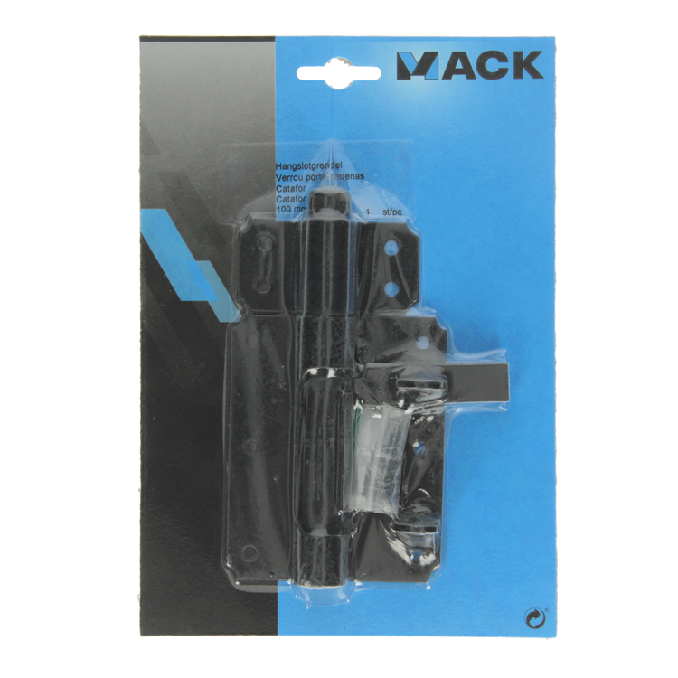 Mack 1013736 - 1 Vorhängeschlossriegel schwarz 100mm | 5 Stück