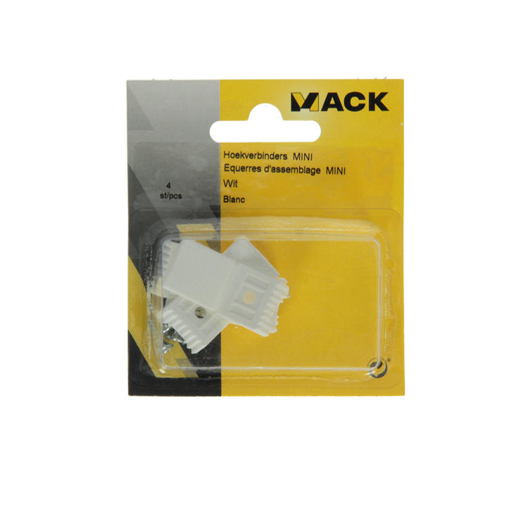 Mack 1013797 - 4 Eckverbinder Mini weiß | 5 Stück
