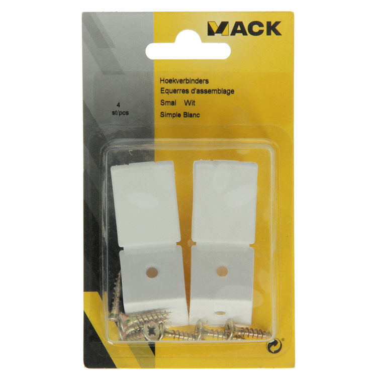 Mack 1013641 - 4 Eckverbinder schmal weiß | 5 Stück
