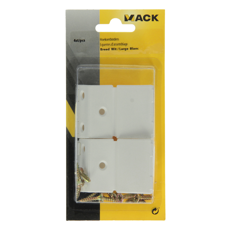 Mack 1013642 - 4 Eckverbinder breit weiß | 5 Stück