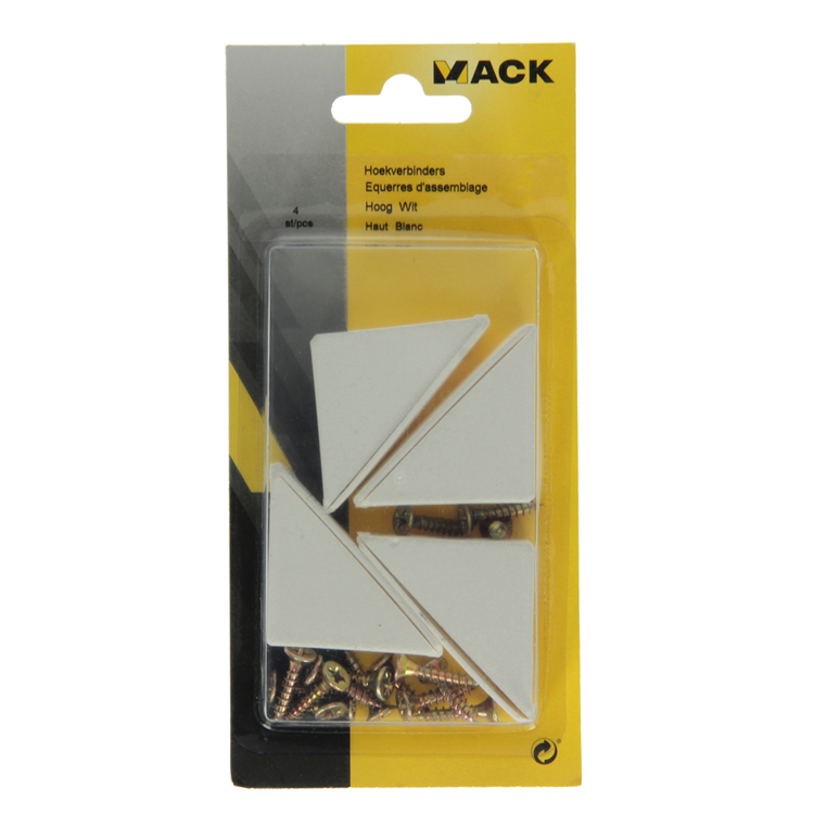 Mack 1013643 - 4 Eckverbinder hoch weiß | 5 Stück