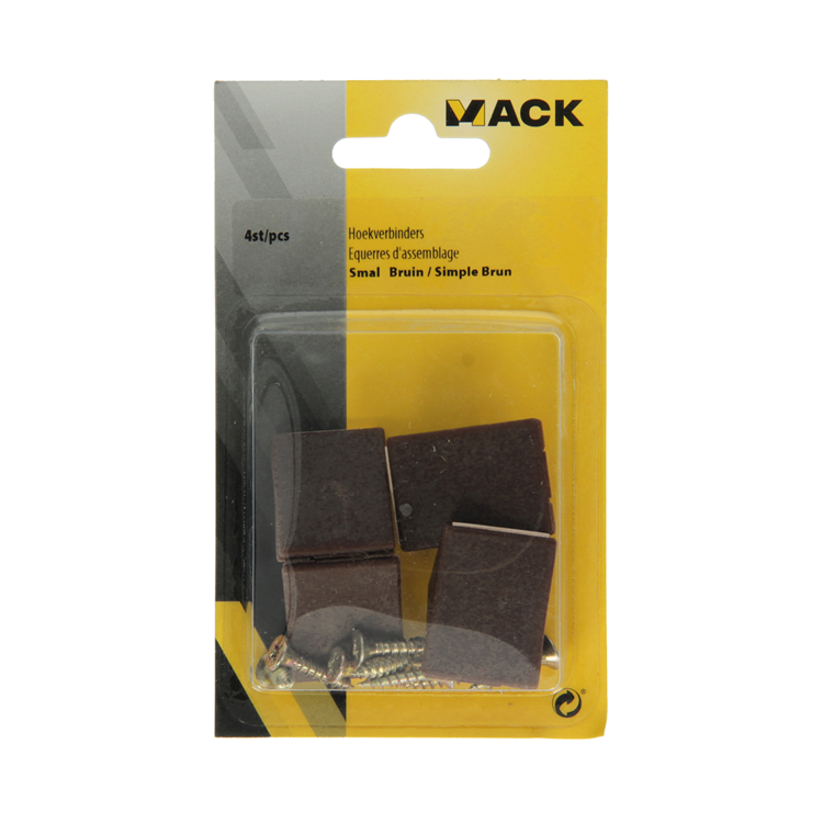 Mack 1013645 - 4 Eckverbinder schmal braun | 5 Stück