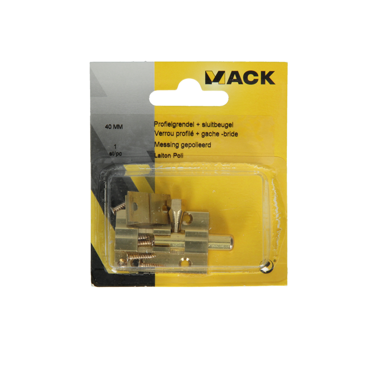 Mack 1013714 – 1 Schieberiegel Messing poliert A 40 – B 13 mm | 5 Stück