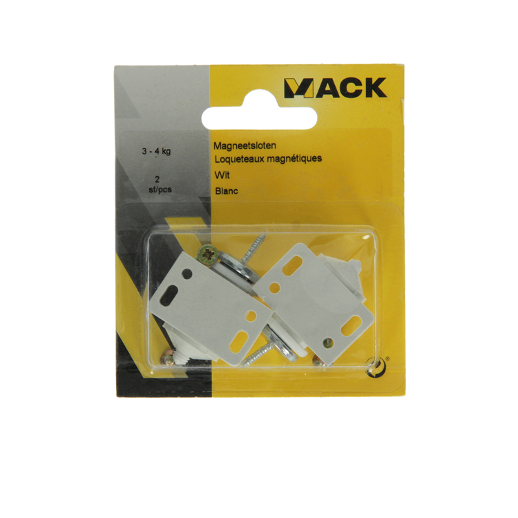 Mack 1013834 - 2 Magnetschlösser weiß 3 - 4 kg | 5 Stück