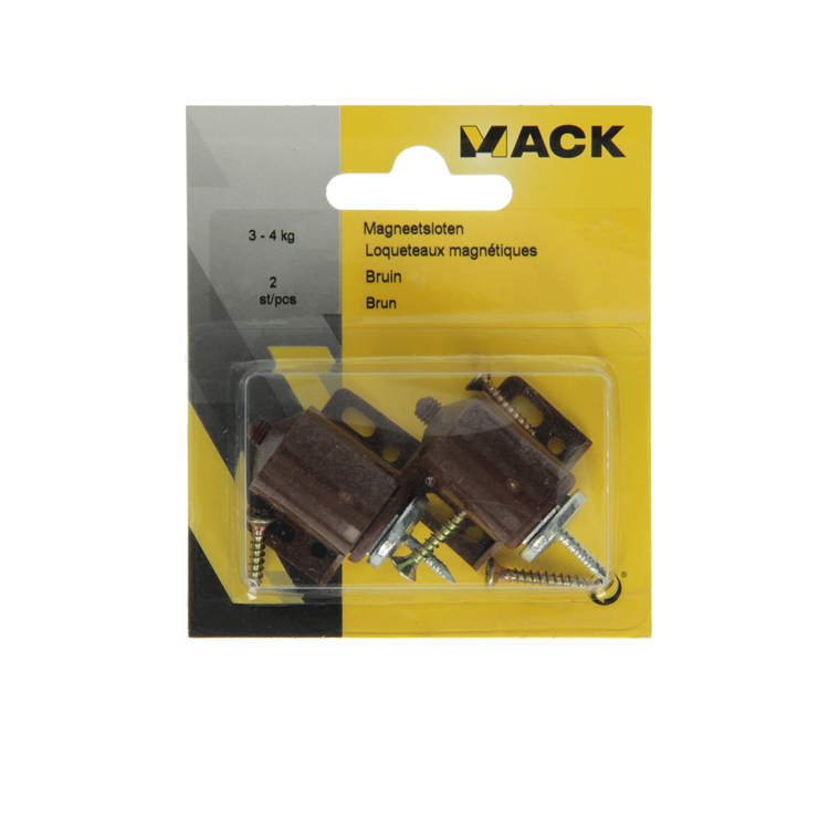 Mack 1013835 - 2 Magnetschlösser braun 3 - 4 kg | 5 Stück