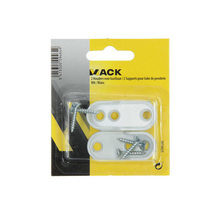 Mack 1014453 - 2 Halterungen für Schrank weiß | 5 Stück