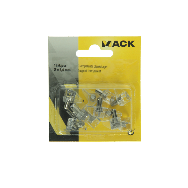 Mack 1014490 - 12 Regalstützen transparent ø 5 mm | 5 Stück