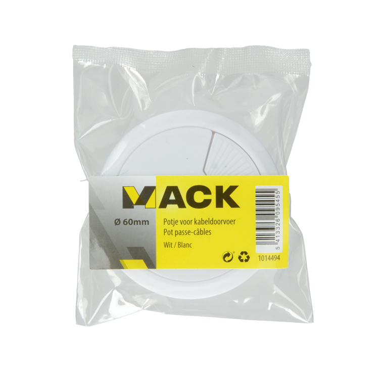 Mack 1014494 - 1 Topf für Kabeleinführung weiß ø 60 mm | 10 Stück