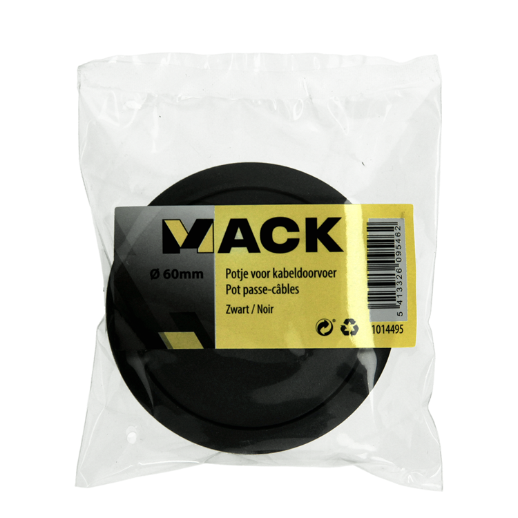 Mack 1014495 - 1 Topf für Kabeleinführung schwarz ø 60 mm | 10 Stück