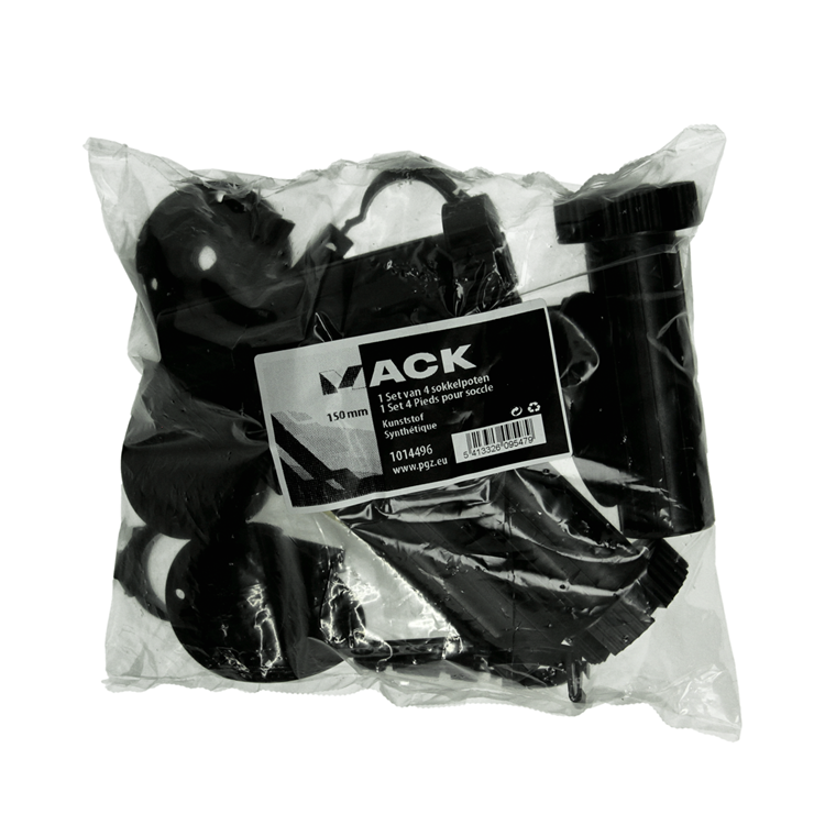 Mack 1014496 - Satz mit 4 Sockelfüßen aus Kunststoff 150 mm | 10 Stück