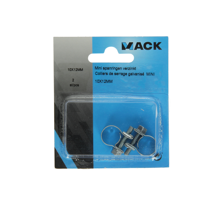 Mack 1011656 – Schlauchschelle verzinkt 10–12 mm, 2 Stück | 12 Stück