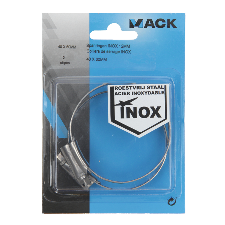 Mack 1011666 - 2 Spannringe Edelstahl 12mm 40x60mm | 10 Stück