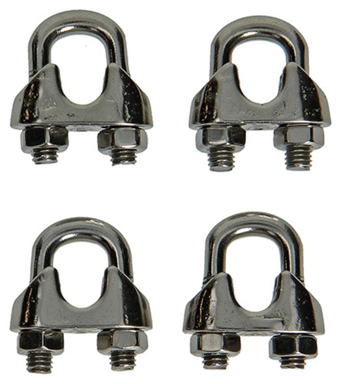 Mack 1008445 - 4 Stahldrahtklemmen 6mm Edelstahl | 10 Stück