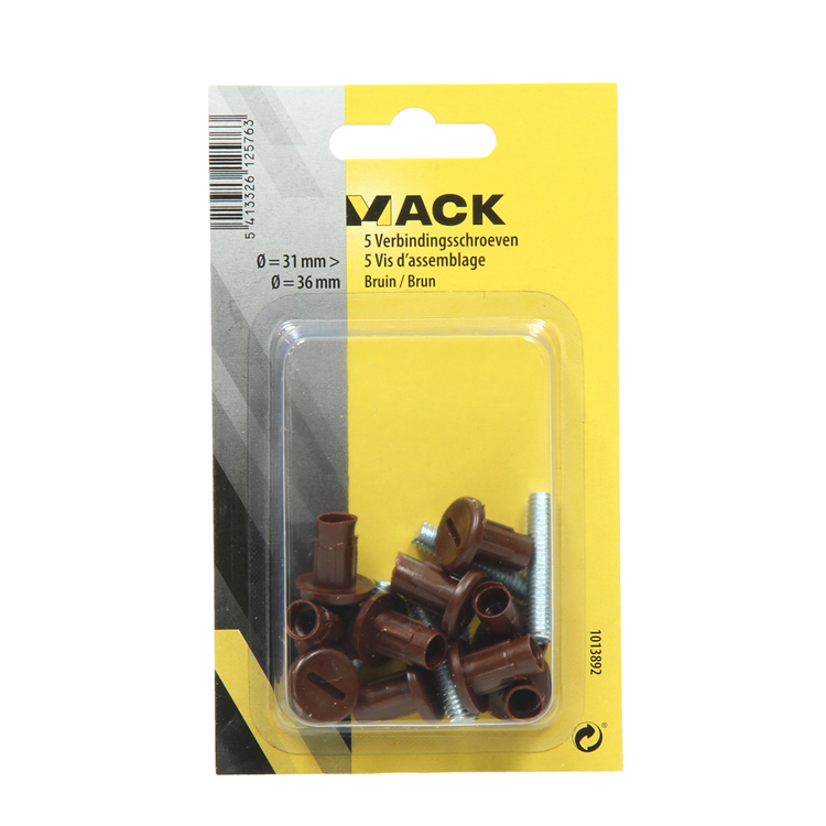 Mack 1013892 - 5 Verbindungsschrauben braun 30-40 mm | 10 Stück