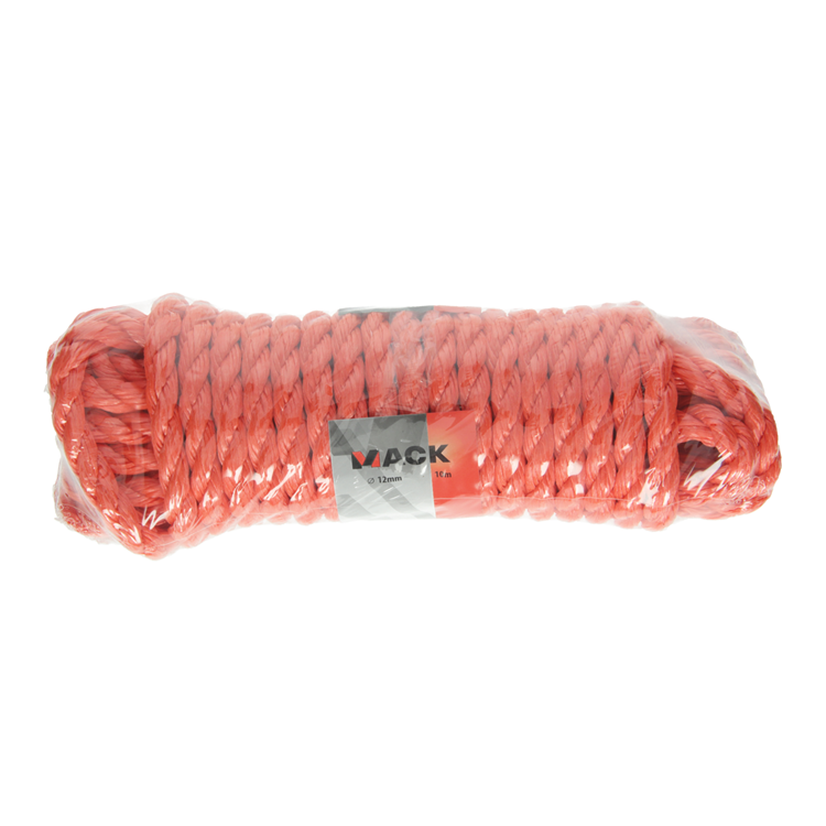 Mack 1014929 - PP gedrehter orangefarbener Strang 12 mm 10 m | 5 Stück