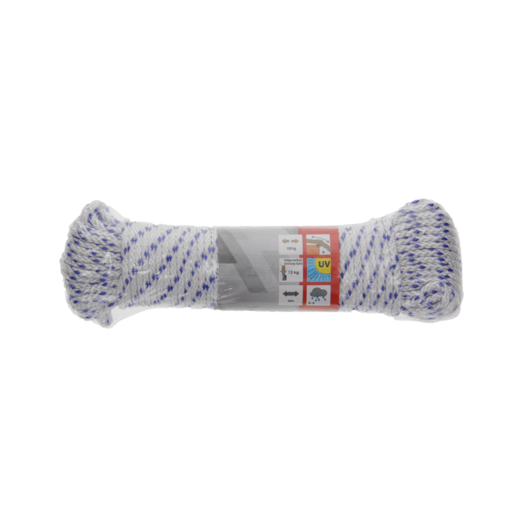 Mack 1014931 - PP-Geflecht, weiß, blau, 3 mm, 20 m | 5 Stück