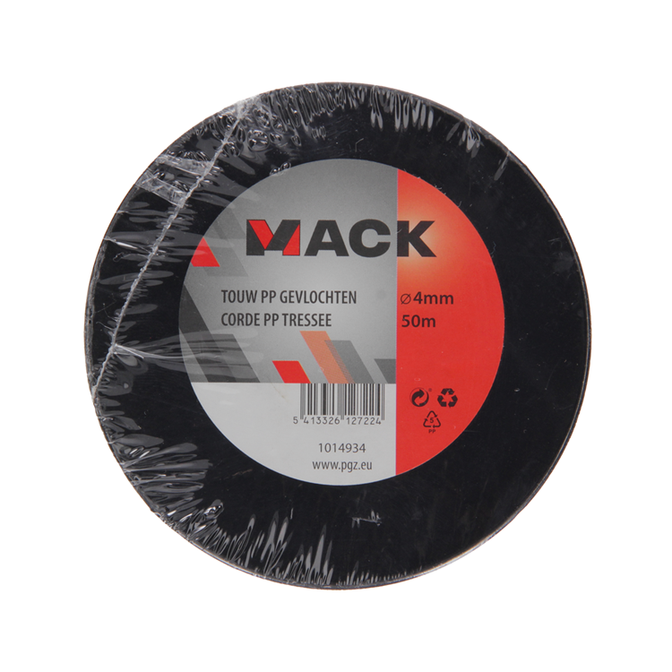 Mack 1014934 – PP-Geflecht, weiß, blau, Spule 4 mm, 50 m | 5 Stück