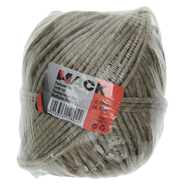Mack 1014948 - Packseil Flachsspule 4mm 55m | 5 Stück