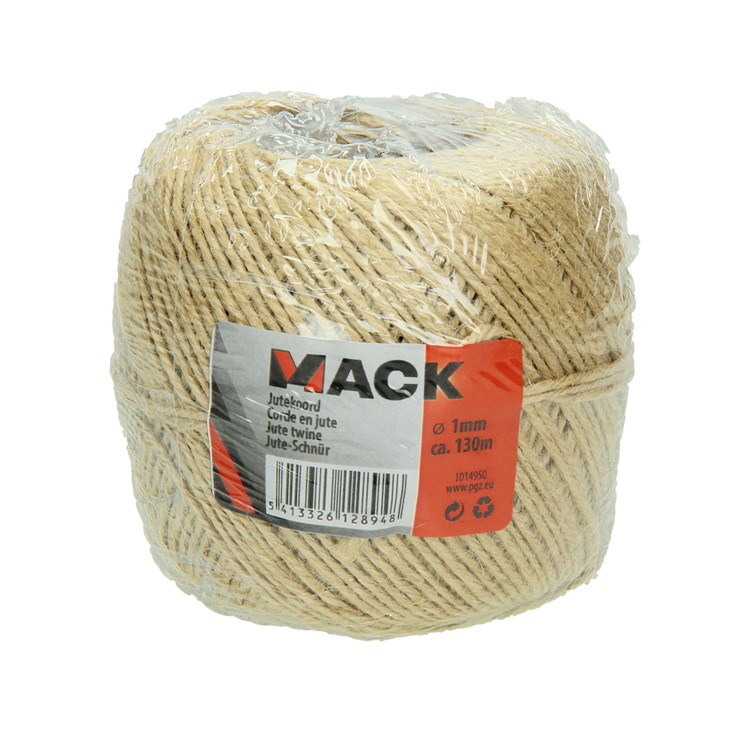 Mack 1014950 – Jute-Seilspule, ca. 1 mm. 130m | 5 Stück