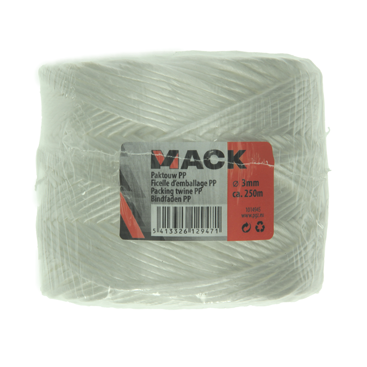 Mack 1014945 - Packseil PP weiß 3mm ca. 250m | 5 Stück