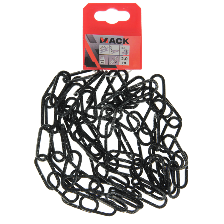 Mack 1015125 - Dekokette schwarz flach ø 3mm L 29mm 2m | 5 Stück
