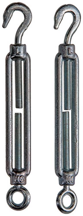Mack 1008446 – 2 Spannösen + Haken M6 x 110 mm verzinkt | 10 Stück
