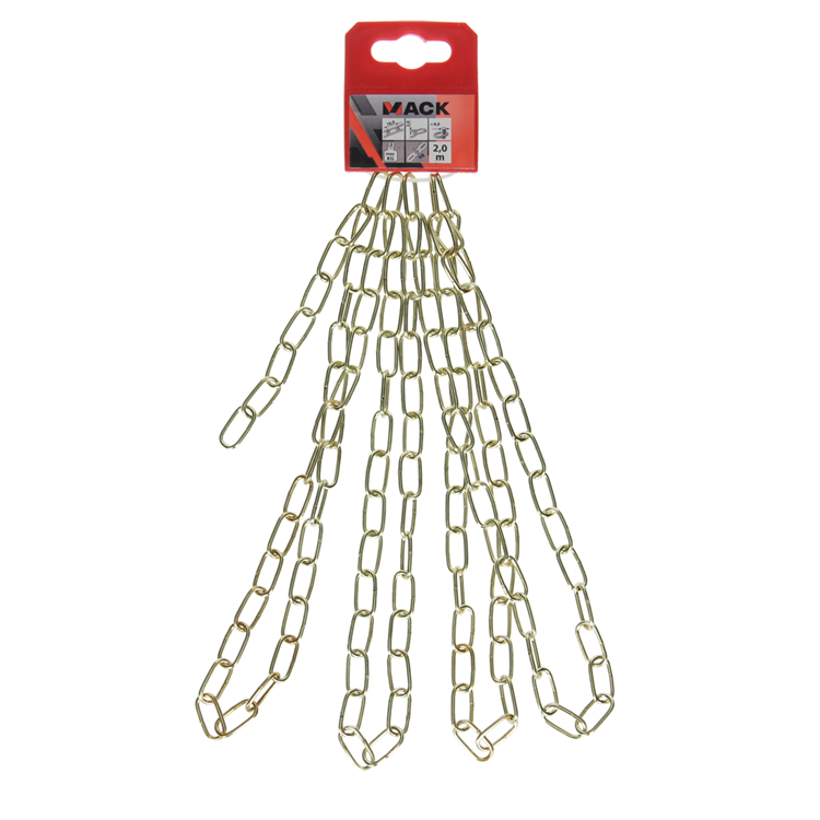 Mack 1015128 - Dekokette vermessingt ø 2mm l 16mm 2m | 5 Stück