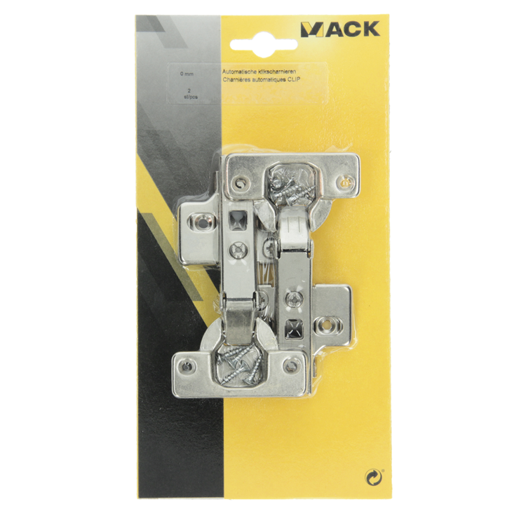 Mack 1013907 – 2 automatische Klickscharniere 0 mm + Kriechgang. | 5 Stück