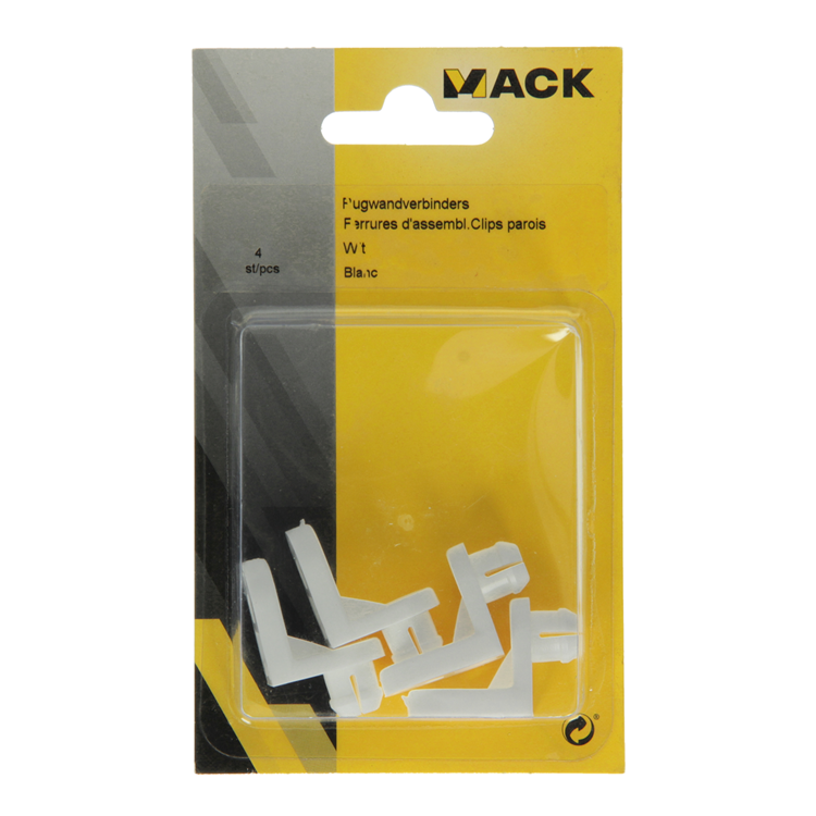 Mack 1013909 - 4 Rückwandverbinder weiß | 5 Stück