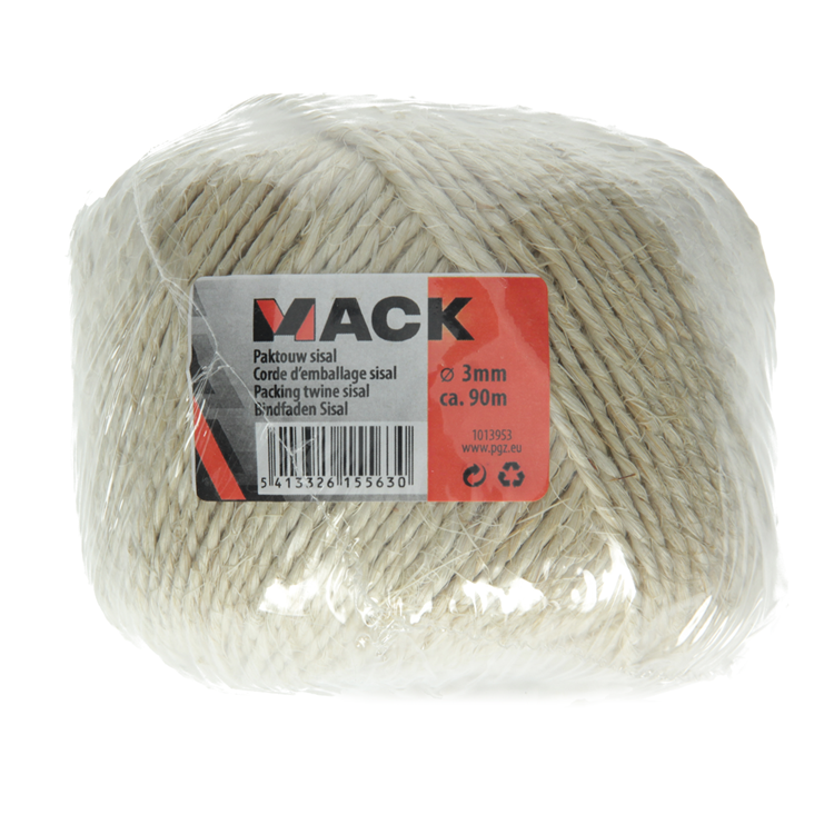 Mack 1013953 – Packseil-Sisalspule 3 mm ca. 90m | 5 Stück