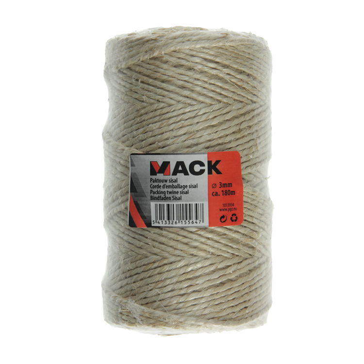 Mack 1013954 – Packseil-Sisalspule 3 mm ca. 180m | 10 Stück