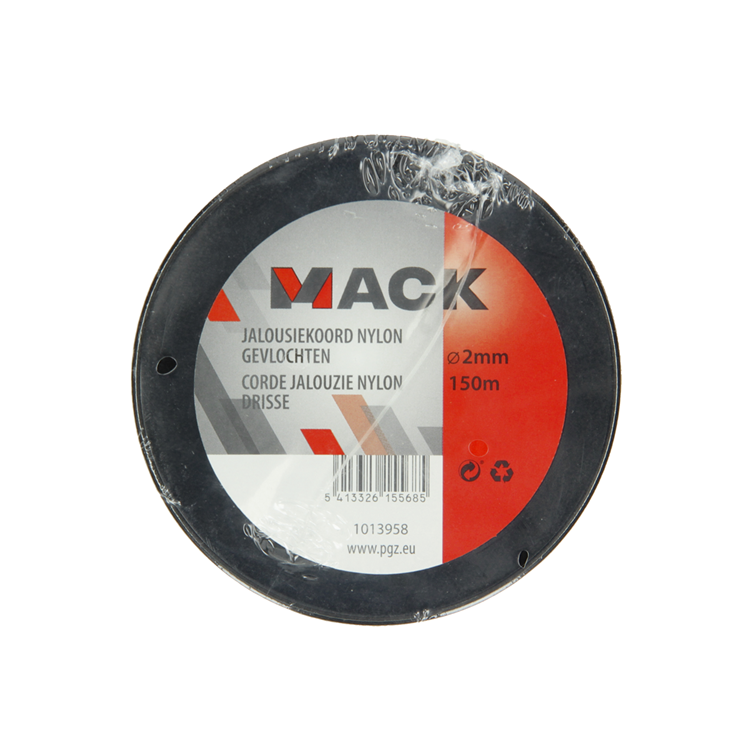 Mack 1013958 – Jalousieschnur Nylon, weiße Spule 2 mm, 150 m | 5 Stück