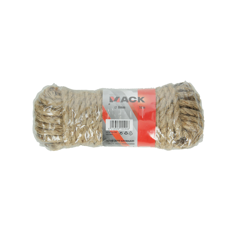 Mack 1013967 - Juteseil gedrehter Strang 8mm 10m | 5 Stück