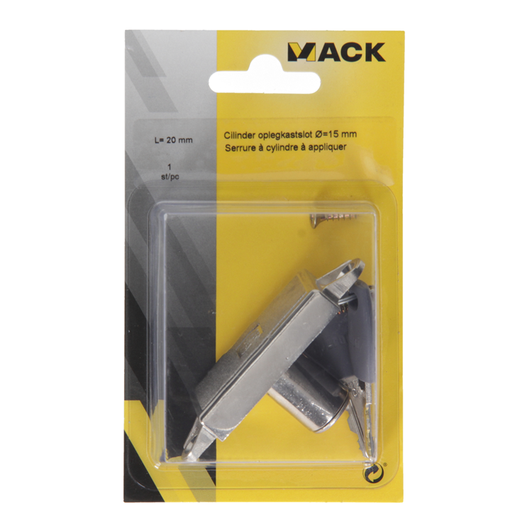 Mack 1014018 - Zylinder-Aufputz-Schrankschloss ø 15 mm l20 mm | 5 Stück