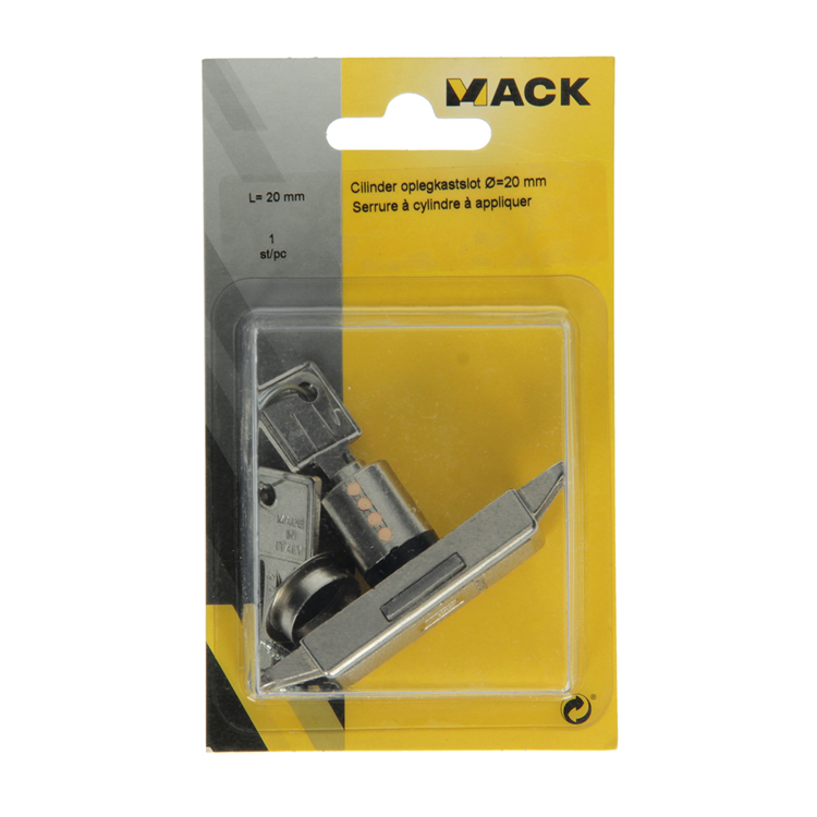 Mack 1014019 - Zylinder-Aufputz-Schrankschloss ø 20 mm l20 mm | 5 Stück