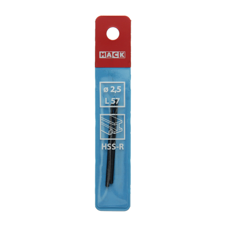 Mack 1018178 - Universalbohrer HSS R ø 2,5 x 57 mm 2 Stück | 5 Stück