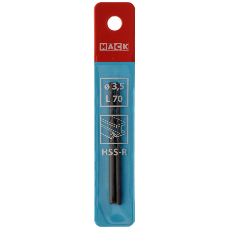Mack 1018180 - Universalbohrer HSS R ø 3,5 x 70 mm 2 Stück | 5 Stück
