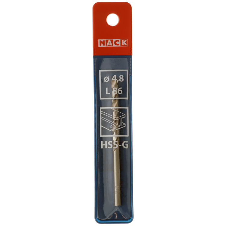 Mack 1018191 – Metallbohrer HSS G DIN 338 ø 4,8 x 86 mm | 5 Stück
